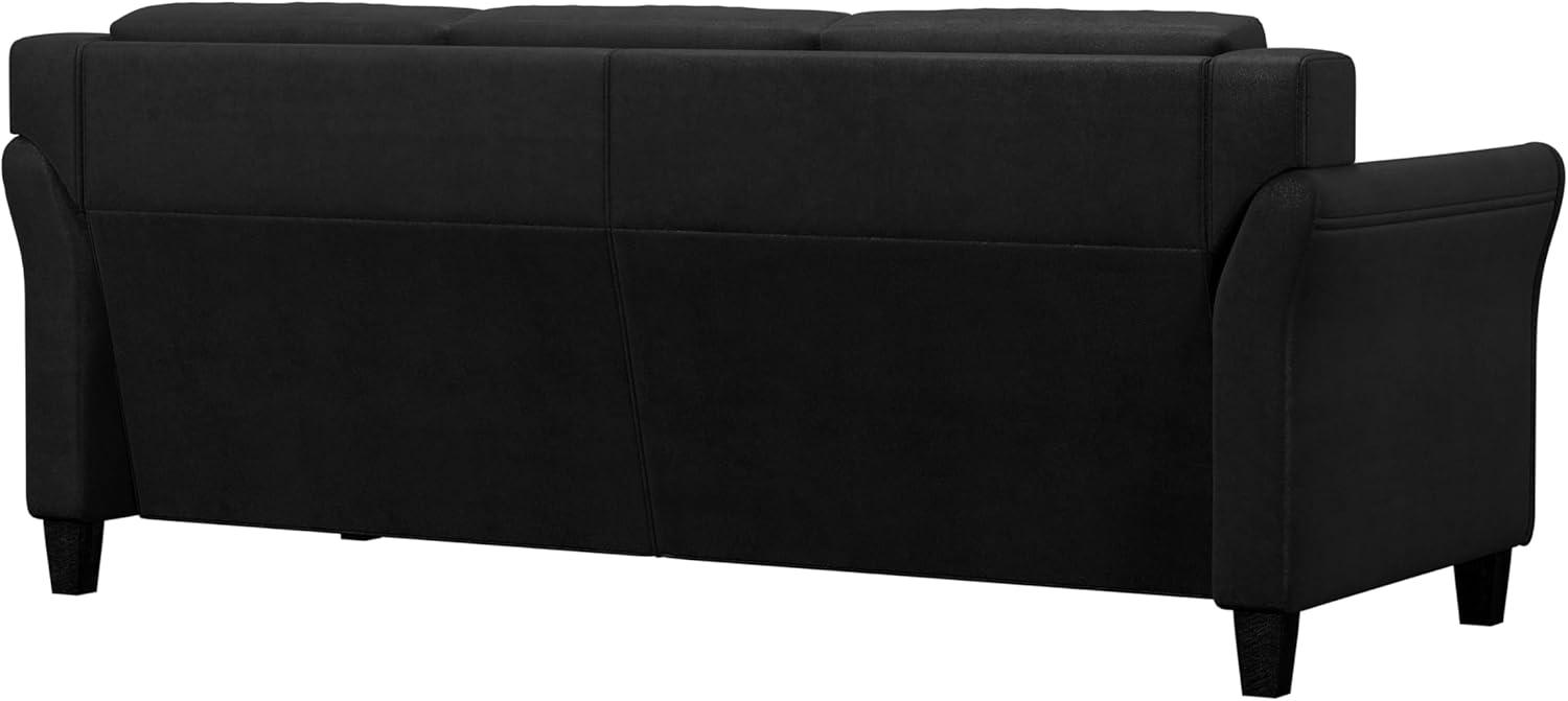 LifeStyle Solutions Hartford Modern Microfiber Sofa in Black