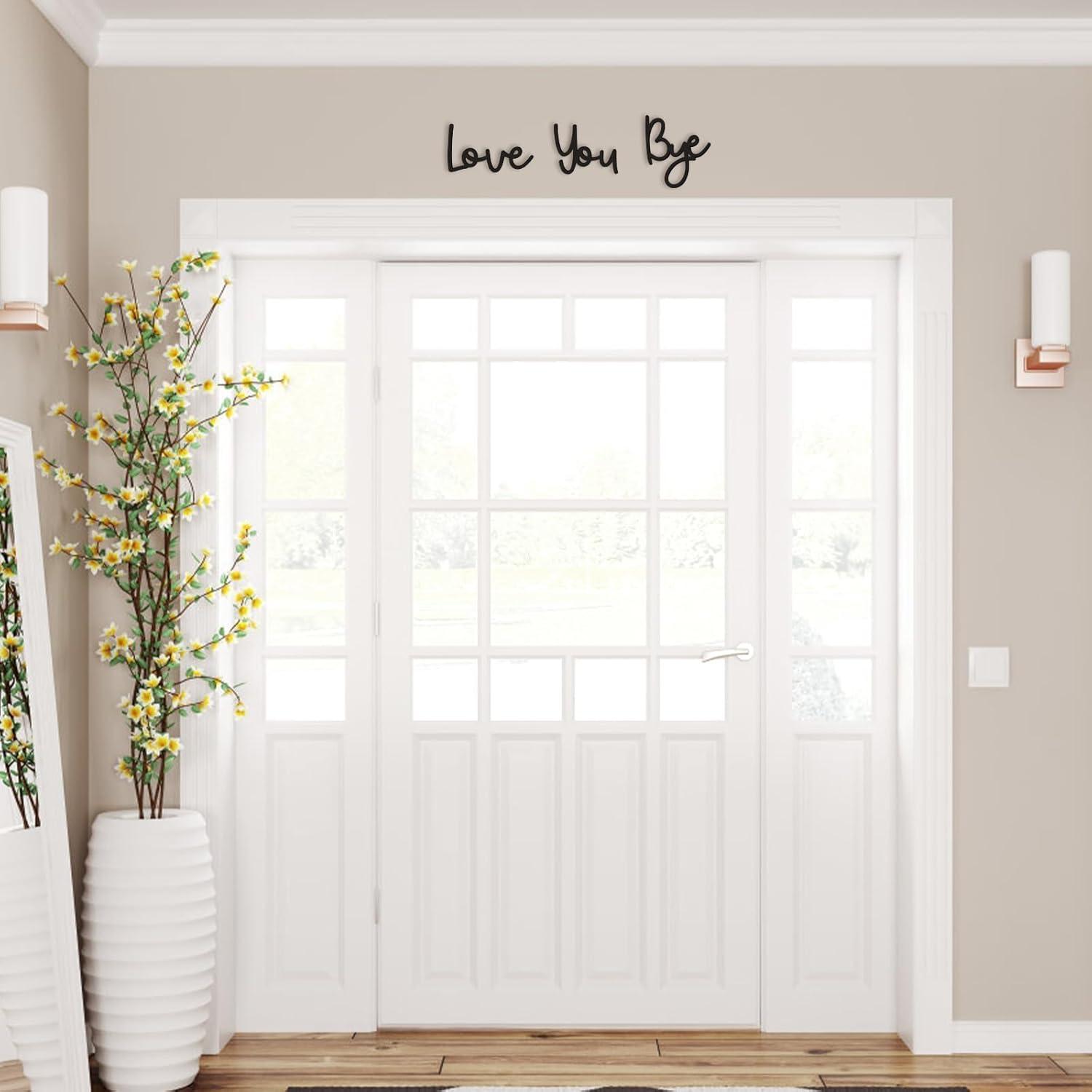 Love You Bye Sign Home Sign Wall Decor Unique Above Door Decoration Love Wall Art for Bedroom & Hallway Perfect New Home Decor Gift
