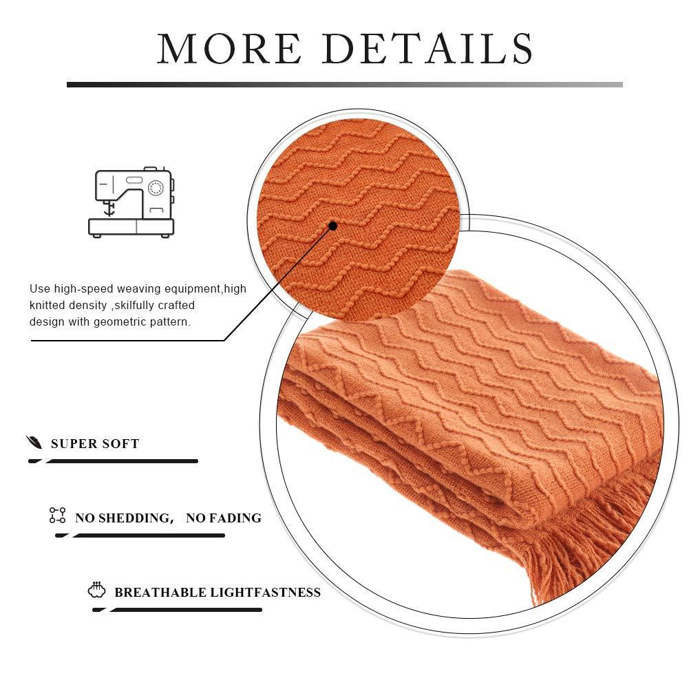 Battilo Home Throw Blanket for Couch, Textured Soft Throw Blankets, Decorative Knitted Blanket for Home Living Room Decor, 50"x60"