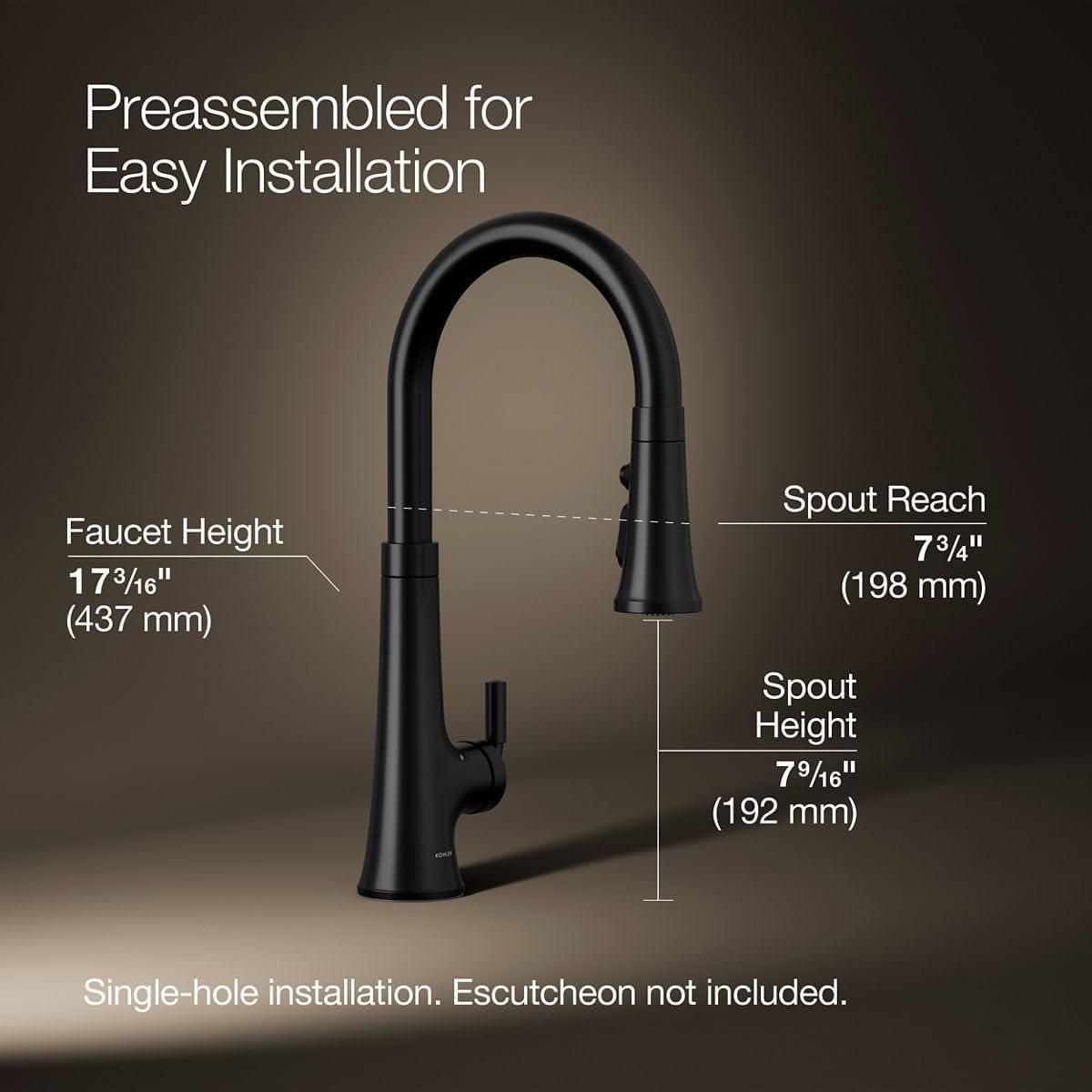 Tone Touchless Pull-Down Kitchen Sink Faucet with Three-Function Sprayhead