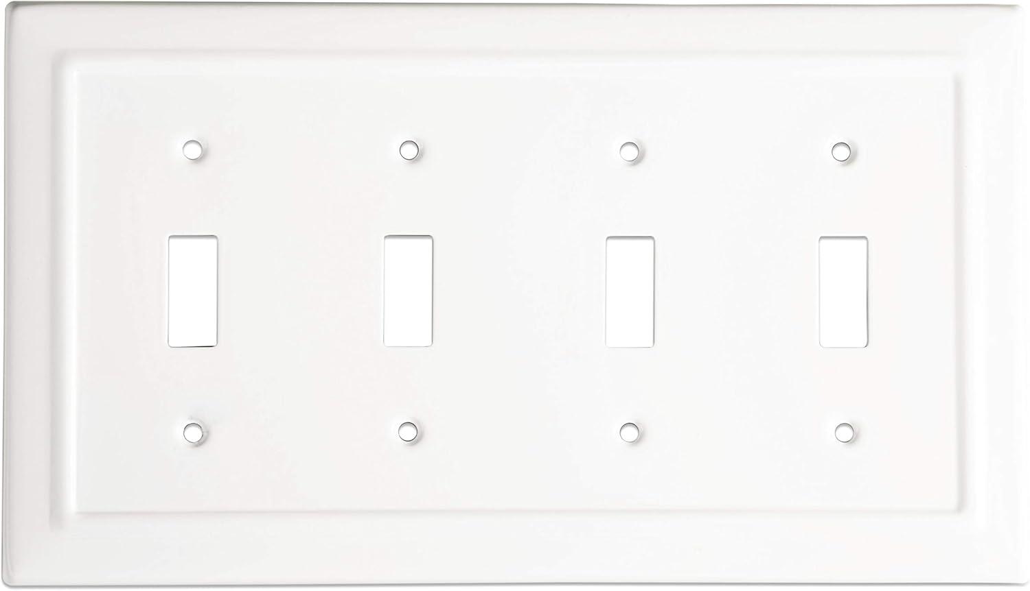 Architectural 4 - Gang Toggle Light Switch Standard Wall Plate