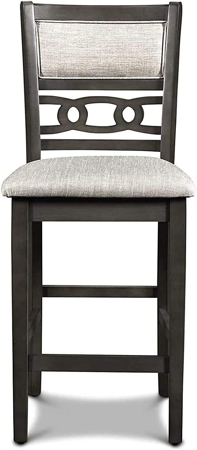 New Classic Furniture Furniture Gia Solid Wood Counter Drop Leaf Table 2 Chairs in Gray