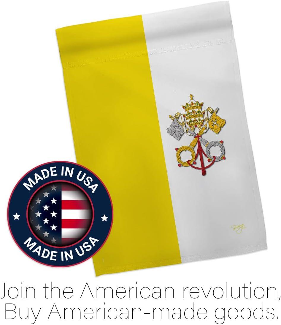 Breeze Decor 08106 Vatican City 2-Sided Vertical Impression House Flag - 28 x 40 in.