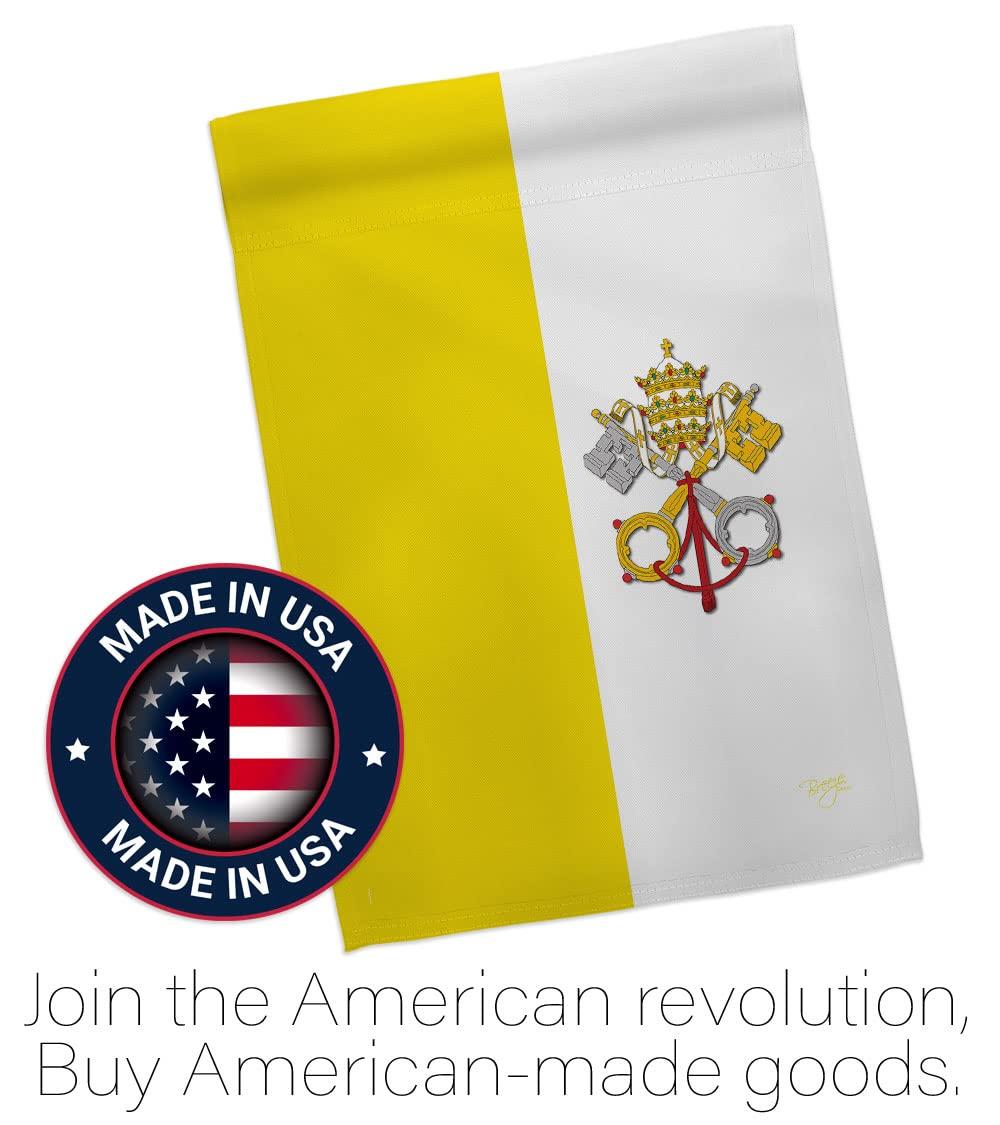 Breeze Decor 08106 Vatican City 2-Sided Vertical Impression House Flag - 28 x 40 in.