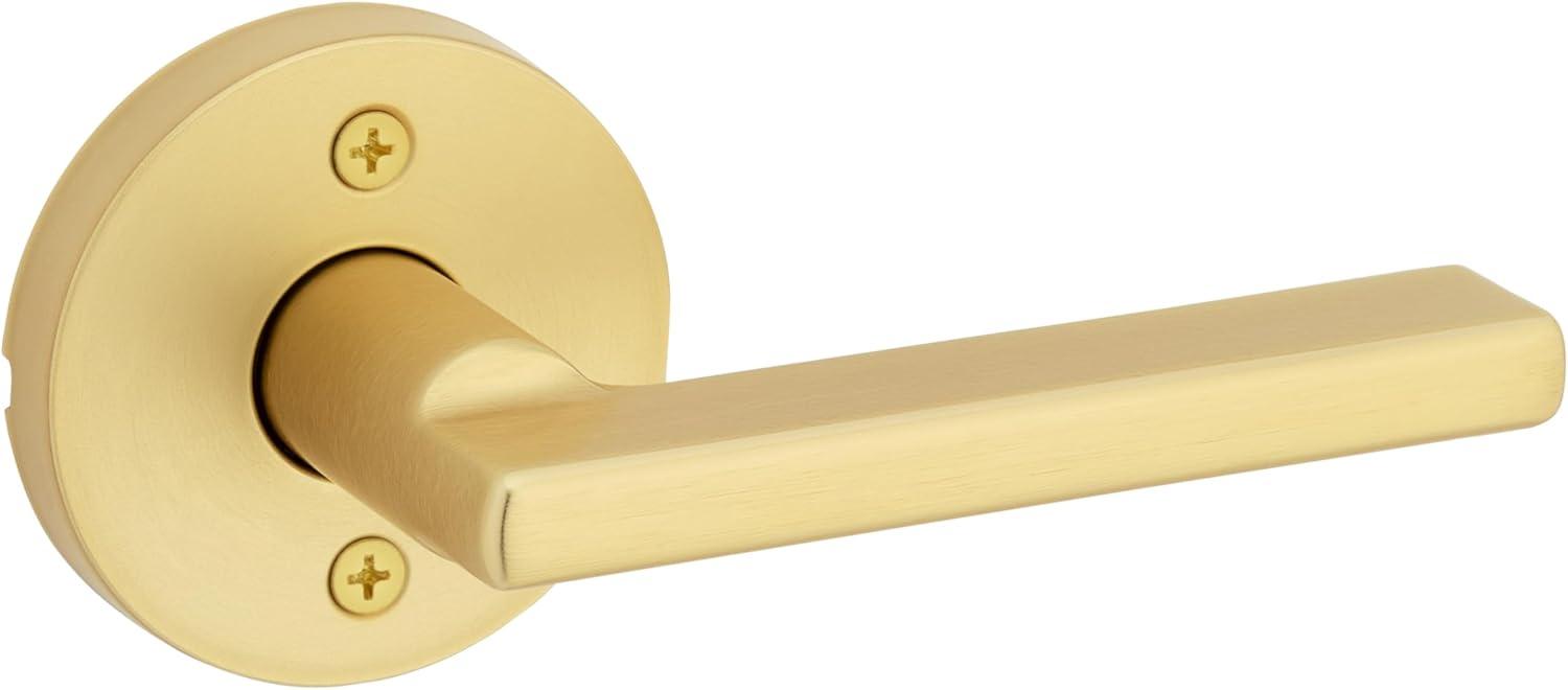 Satin Brass Contemporary Dummy Door Lever