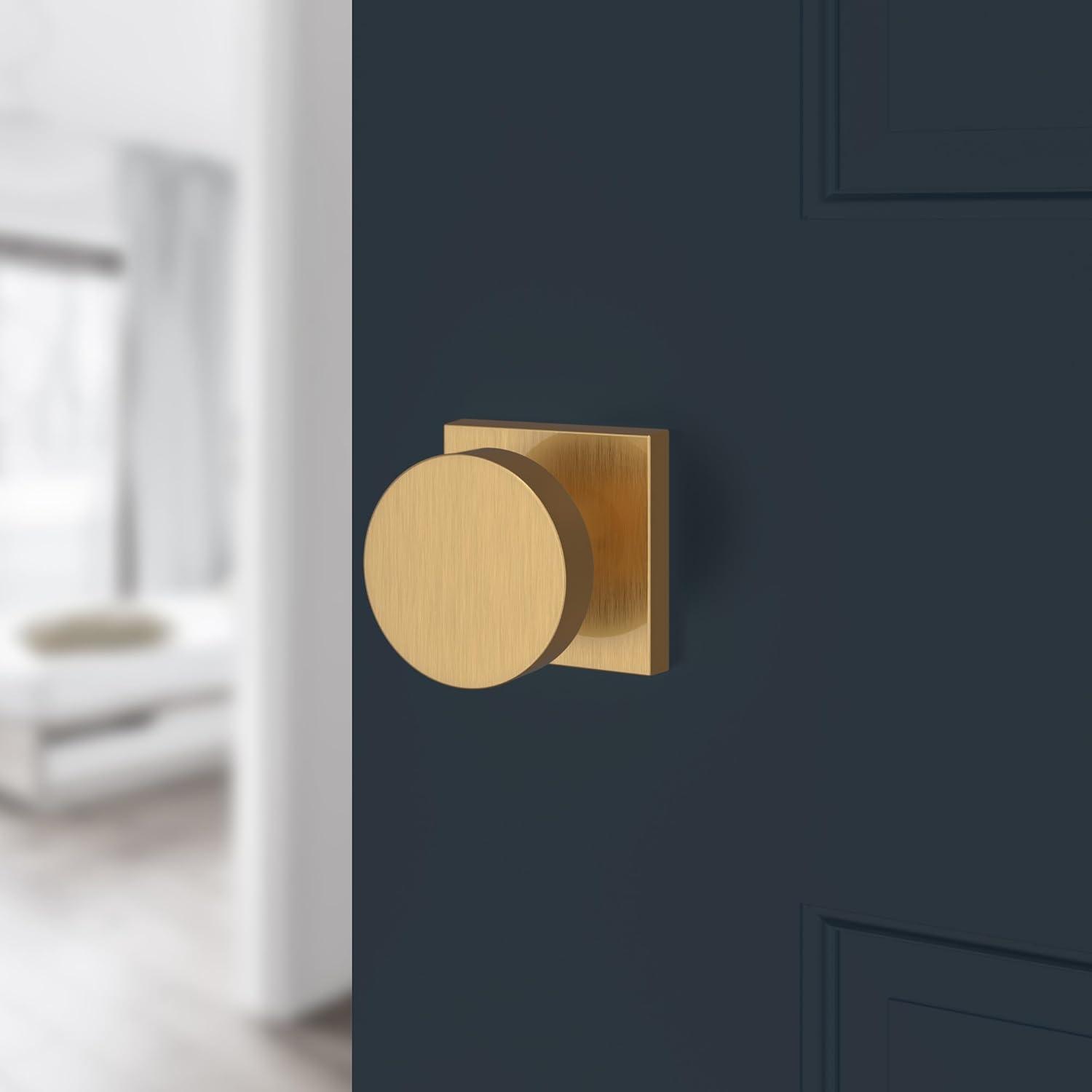 Contemporary Passage Door Knob with Contemporary Square Rose