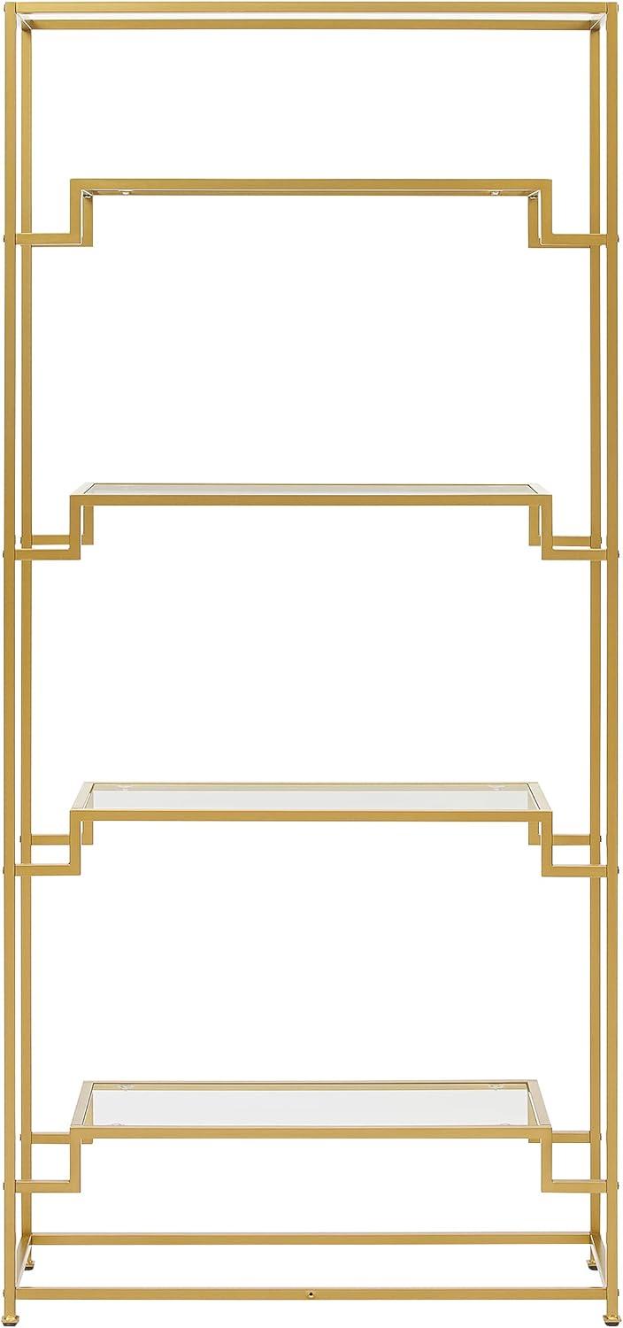72.25" Celeste Etagere Gold - Crosley: Modern Luxury Steel Frame, 4-Tier Open Shelves