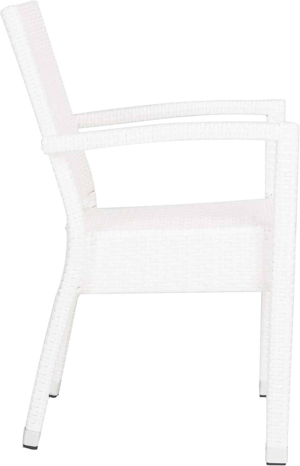 Kelda Stackable Arm Chair Indoor/Outdoor (Set Of 2) - PAT4004 - White - Safavieh