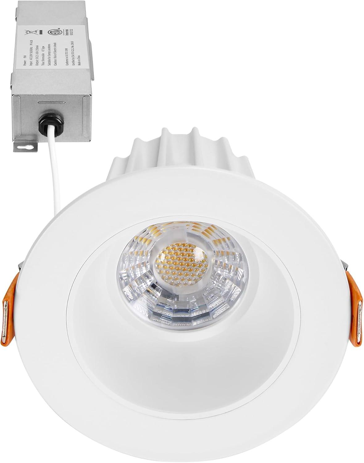 White Aluminum Round Dimmable LED Recessed Light