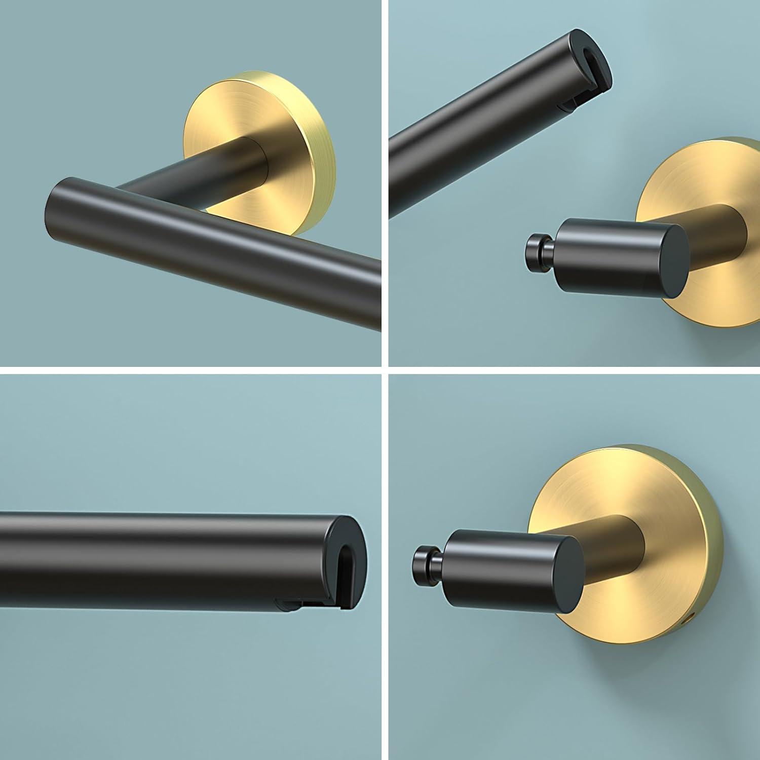 LANFENG Matte Black Double Post Pivoting Wall Mounted Stainless Steel Toilet Paper Holder for Bathroom RV  by RARXTR