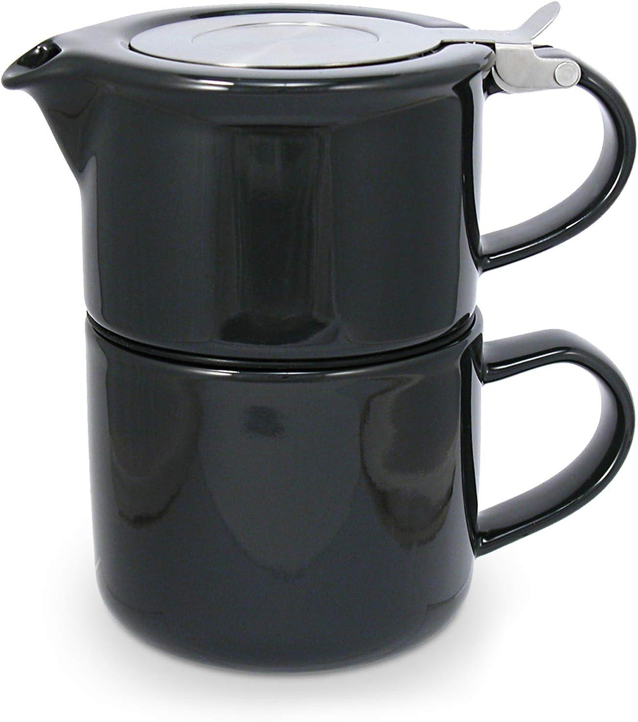 Black Graphite Ceramic Tea for One with Infuser