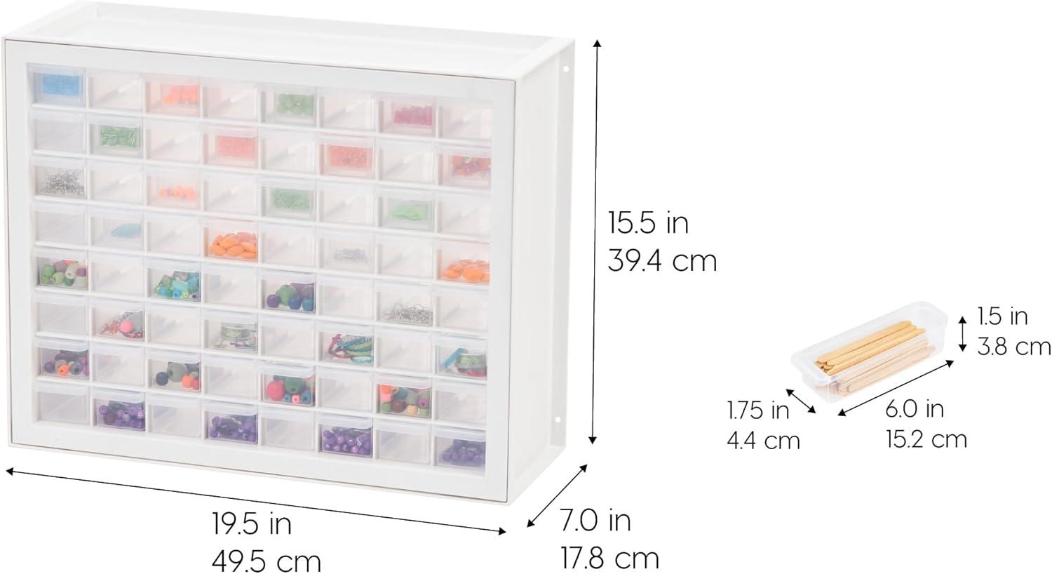 White 64-Drawer Plastic Stackable Storage Cabinet