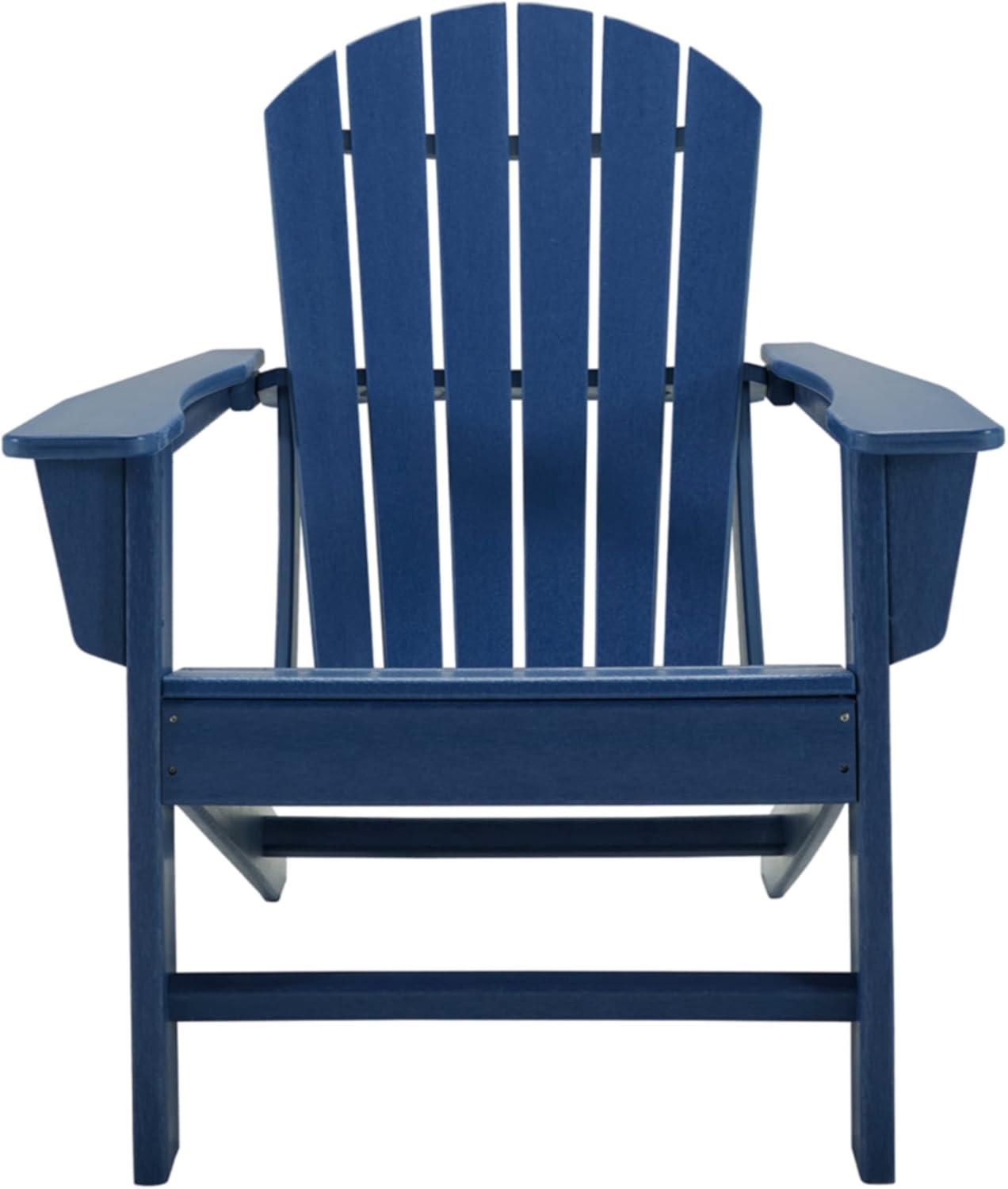 Blue High-Density Polyethylene Adirondack Chair with Arms