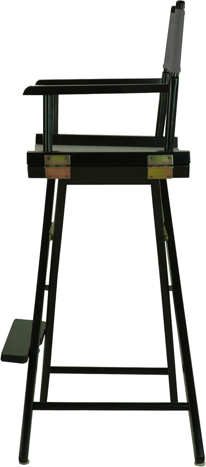 "30" Director's Chair Black Frame-Gray Canvas"