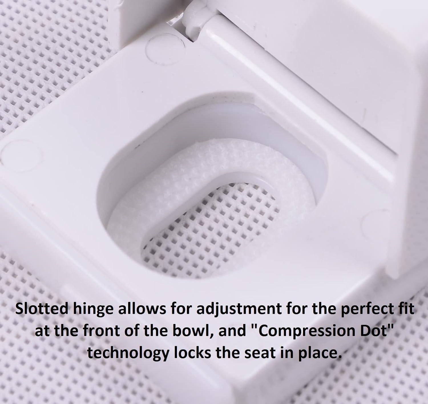 1Q1R9-90 Styled for Eljer New Emblem Square Front Design Toilet Seat with Vari-Adjust Lok-Down Heavy Duty Hinge, Round, Black