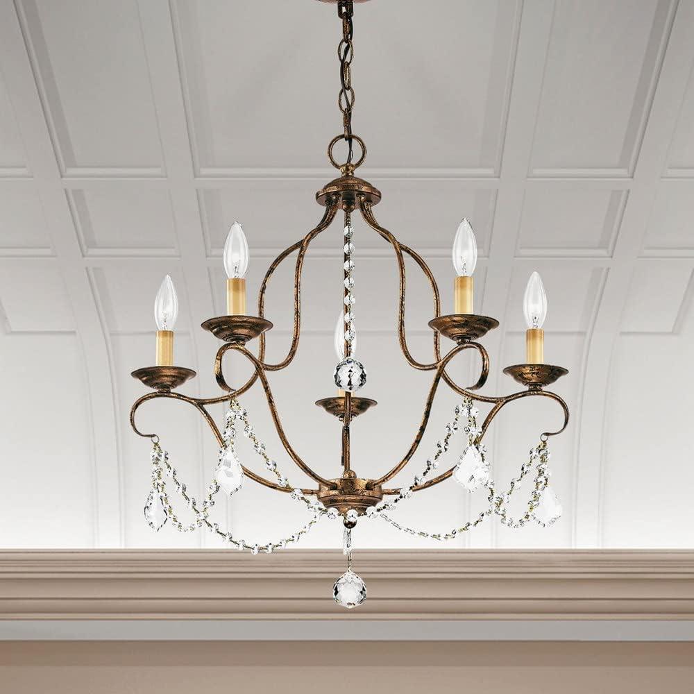 Livex Lighting Chesterfield 5 - Light Chandelier in  Hand Applied Venetian Golden Bronze