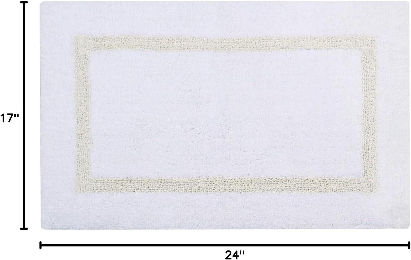 Better Trends Hotel 100% Cotton 17" x 24" Bath Rug - White/Ivory
