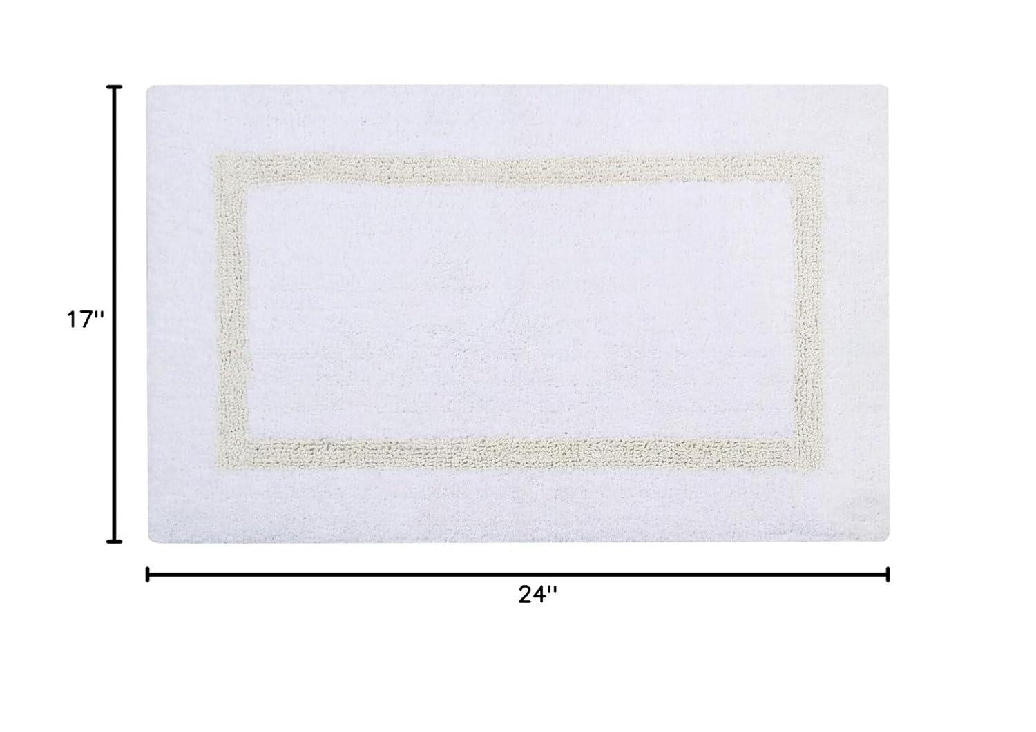 Better Trends Hotel 100% Cotton 17" x 24" Bath Rug - White/Ivory