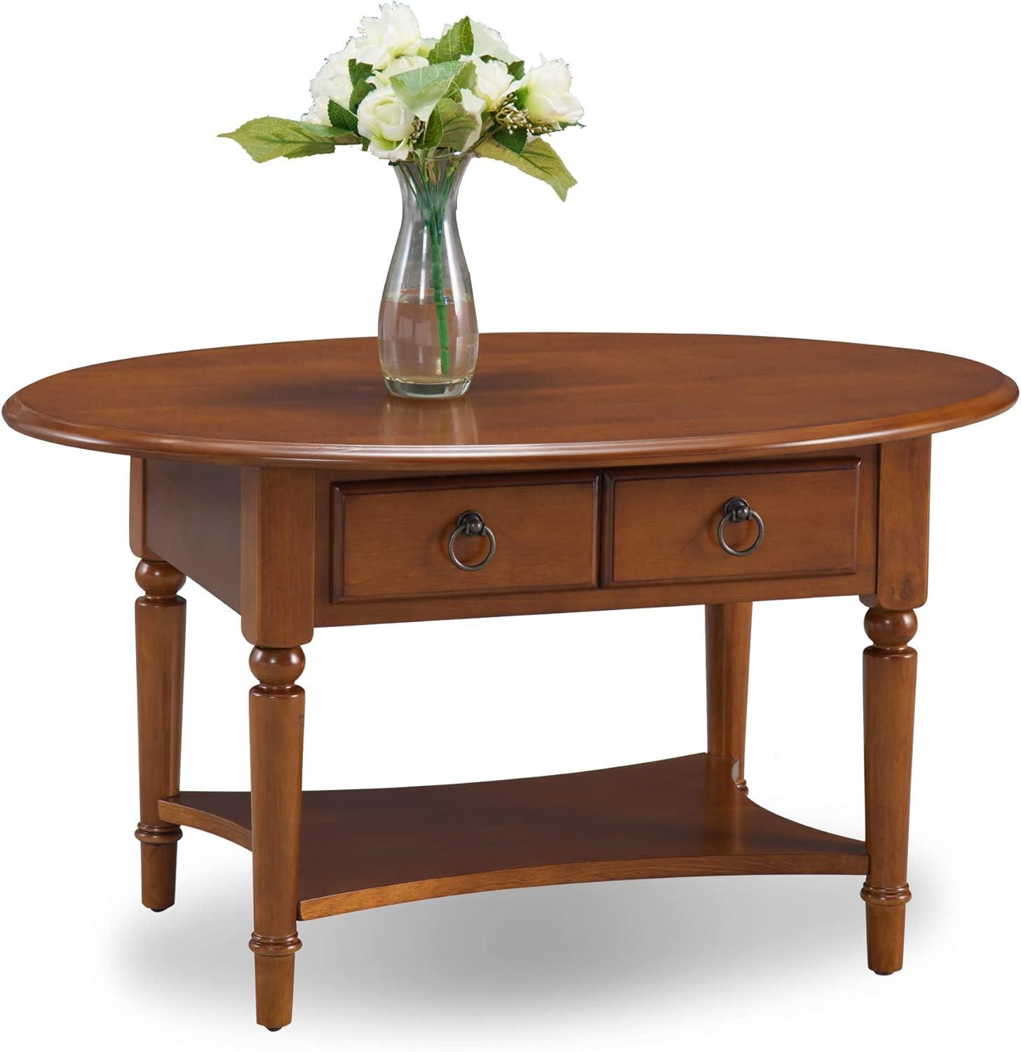 Coastal Oval Coffee Table in Pecan