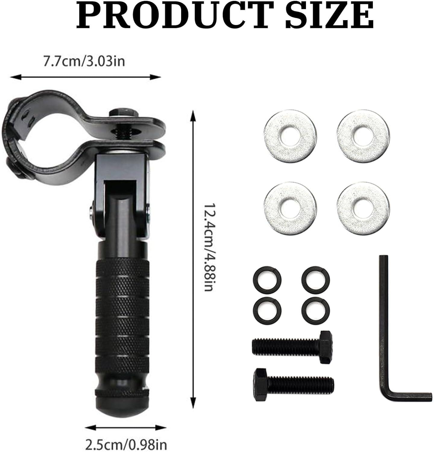 XINGWU M8 Motorcycle Foot Pegs 90 Degree Foldable Footpegs CNC Anti-Skid Footrest Universal for Yamaha Honda Suzuki Aprilia Electric Car Motorbike Mini Bike Dirt Pit Bike Passenger Pedal (Black)