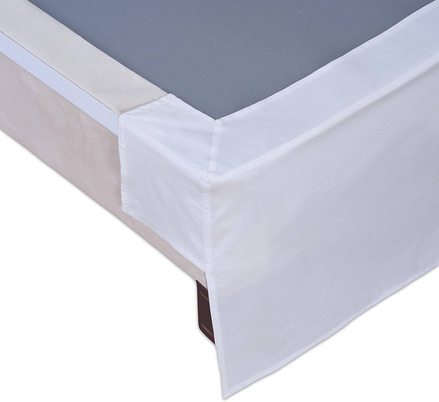 Bed Maker's Wrap-Around Hassle Free, Never Lift Your Mattress Tailored Bed Skirt, White, Twin