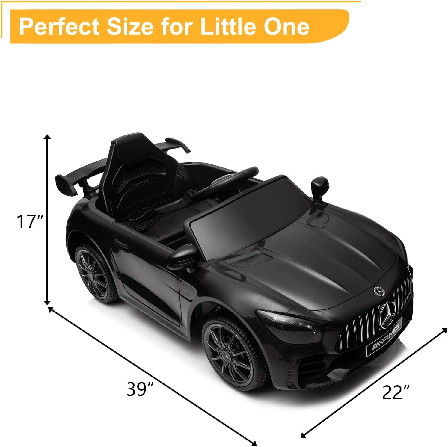 Black 12V Mercedes-Benz AMG GTR Kids Ride-On Car