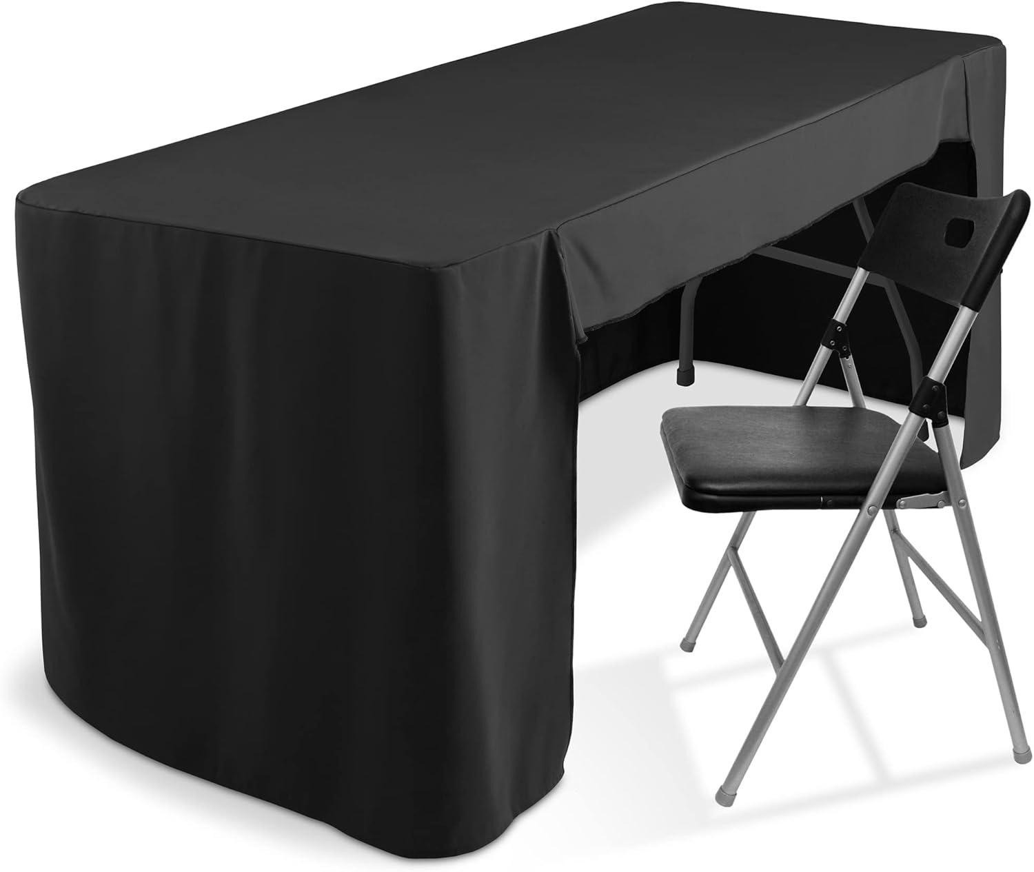 Lann's Linens 6'' Fitted Tablecloth With Open Back - Trade Show Table Cover