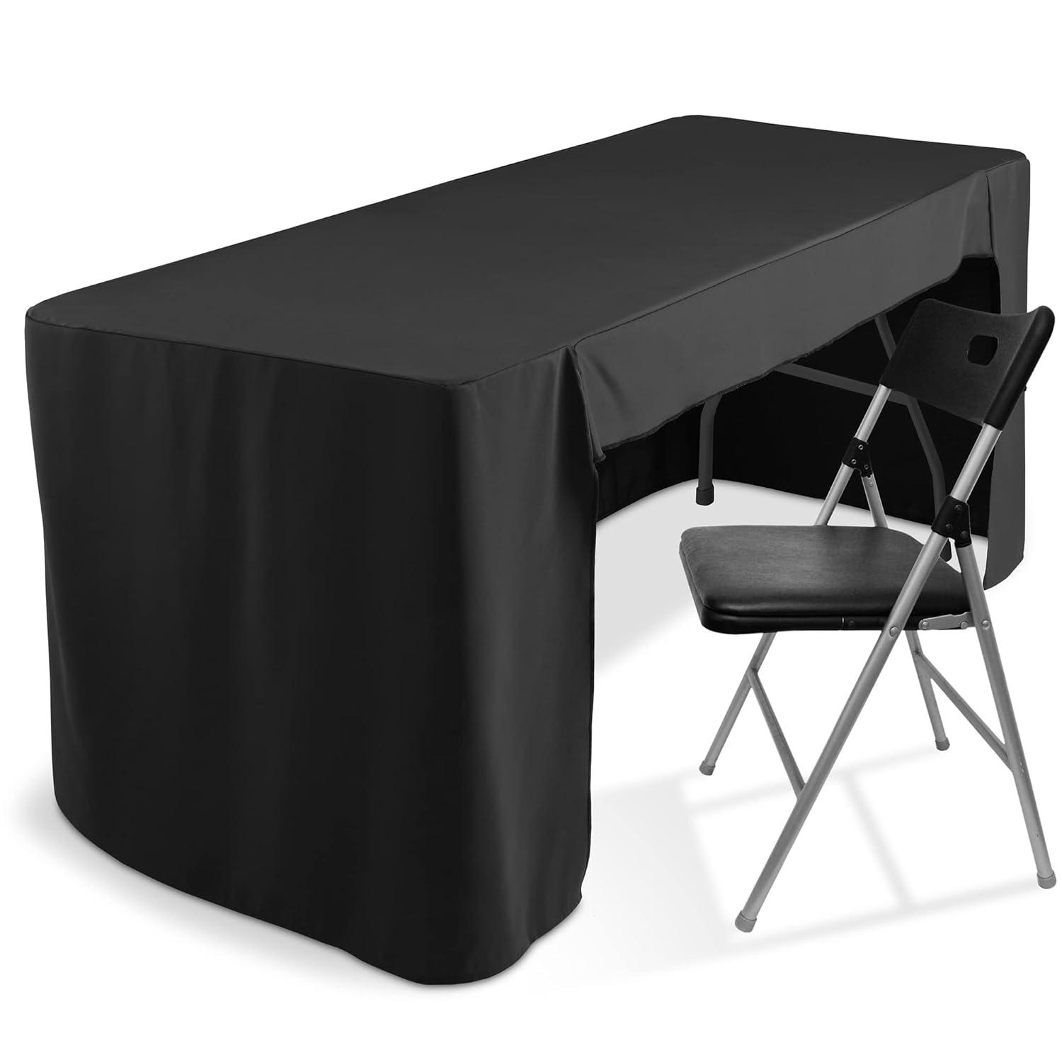 Lann's Linens 6'' Fitted Tablecloth With Open Back - Trade Show Table Cover