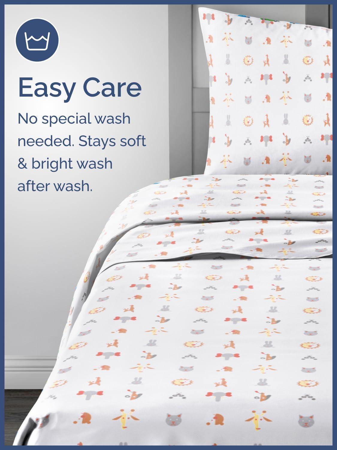 CGK Linens 4 Piece Kids Microfiber Sheet Set - Wrinkle Free - Cute, Cozy, Soft