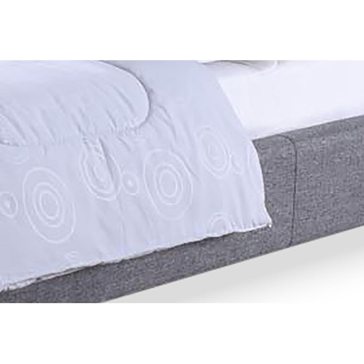 Baxton Studio Hillary Modern and Contemporary Grey Fabric Upholstered Platform Base Bed Frame, multipl sizes