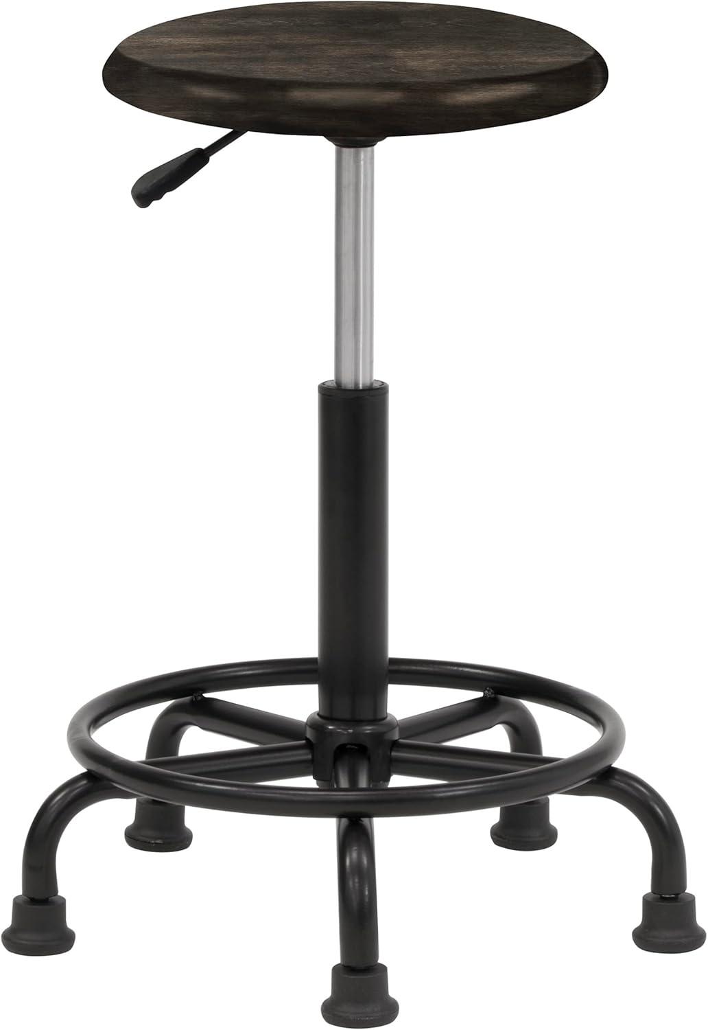 Craine Adjustable Height Industrial Stool with Footring