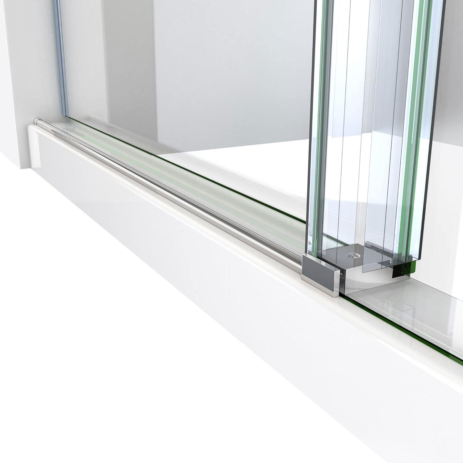 56"- 60" W x 76" H Single Sliding Frameless Shower Door with ClearMax Glass Treatment