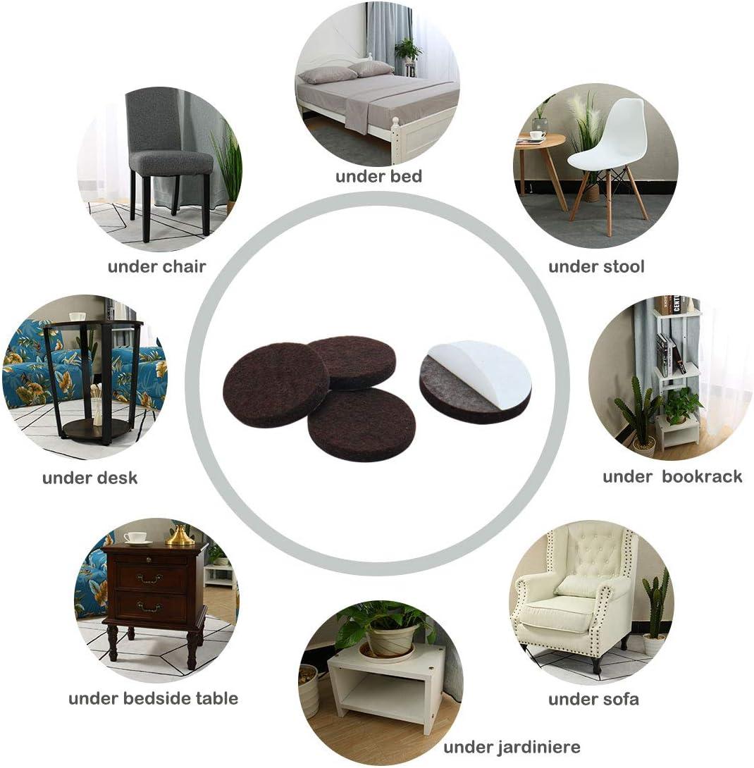 Unique Bargains Felt Furniture Pads Round 3/4" Floor Protector for Chair Legs Feet 30pcs