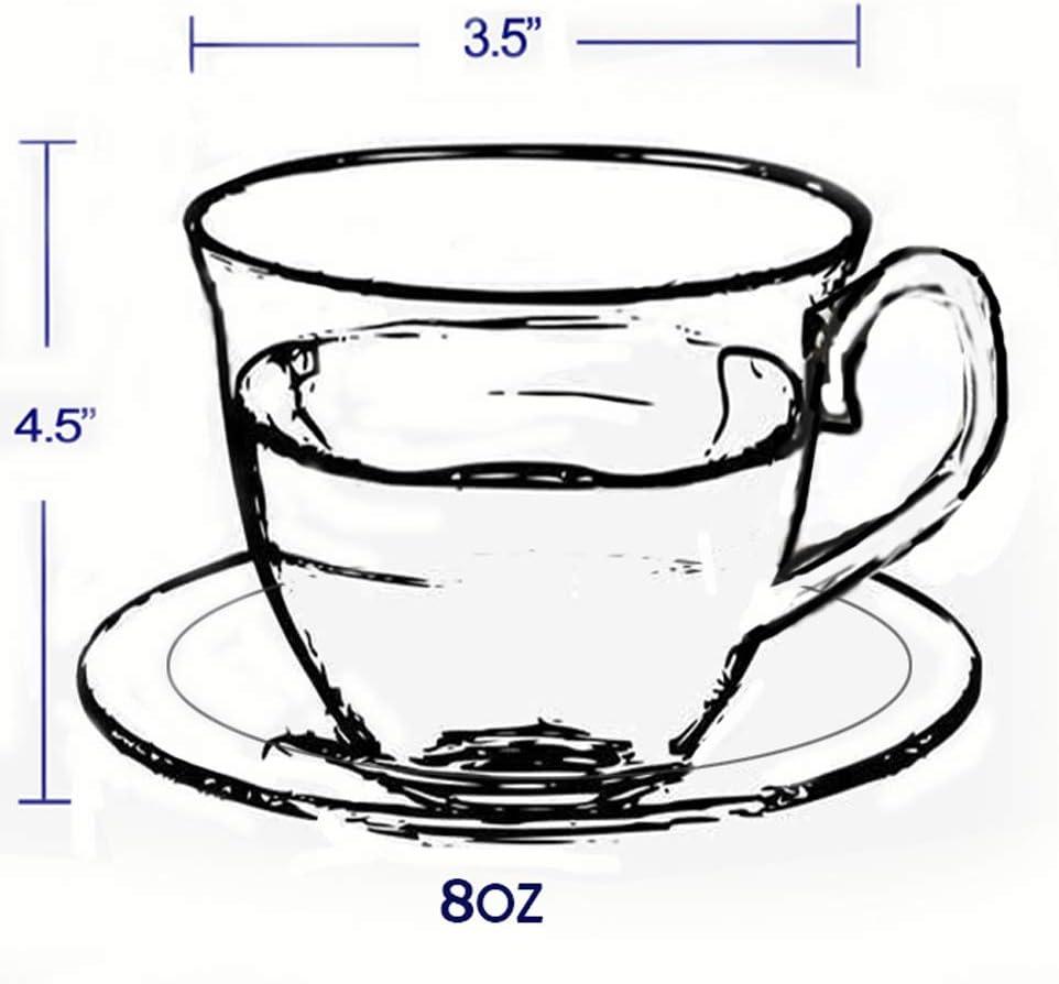 Lorren Home Trends 4 Piece Teacup & Saucer Set