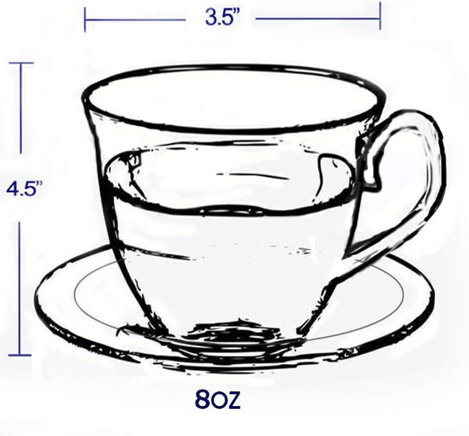 Floral Ceramic Teacup and Saucer Set with Stand, 8-Piece