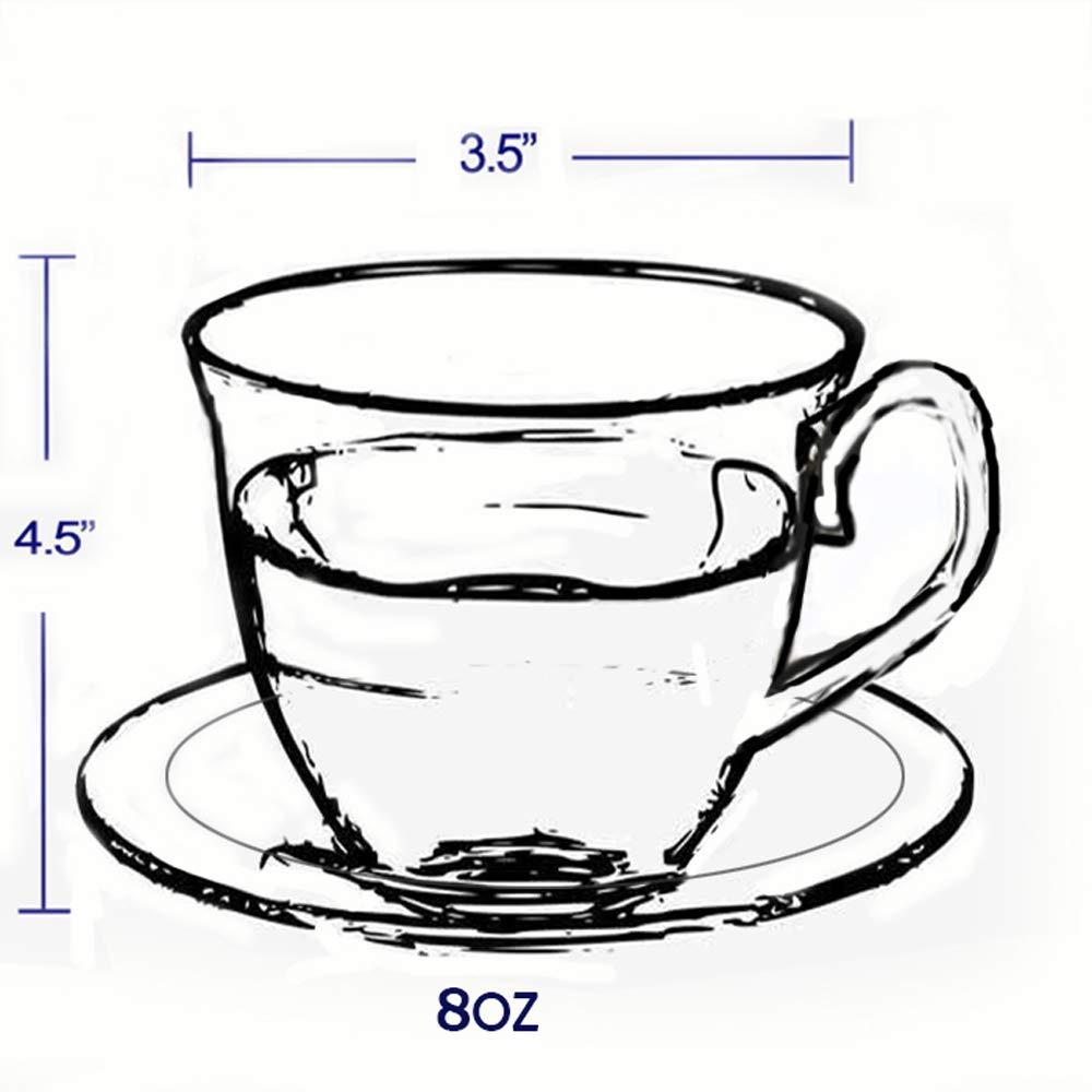 Lorren Home Trends Lorren Home Trends 4 Piece Teacup & Saucer Set