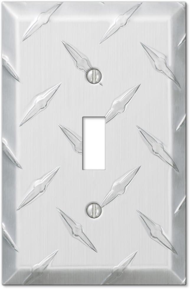 Amerelle Diamond Silver 1-Gang Aluminum Toggle Wall Plate