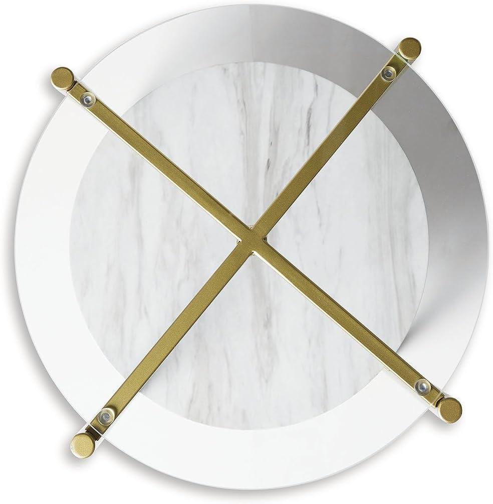 Signature Design by Ashley Contemporary Wynora End Table  White/Gold