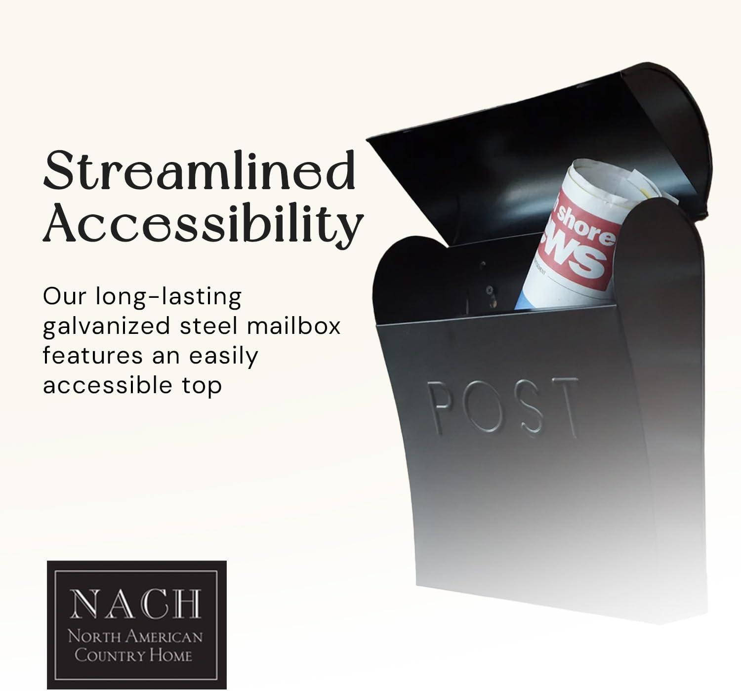 NACH Vicki Euro Farmhouse Max Water and Rust Protection Post Wall Mounted Mailbox