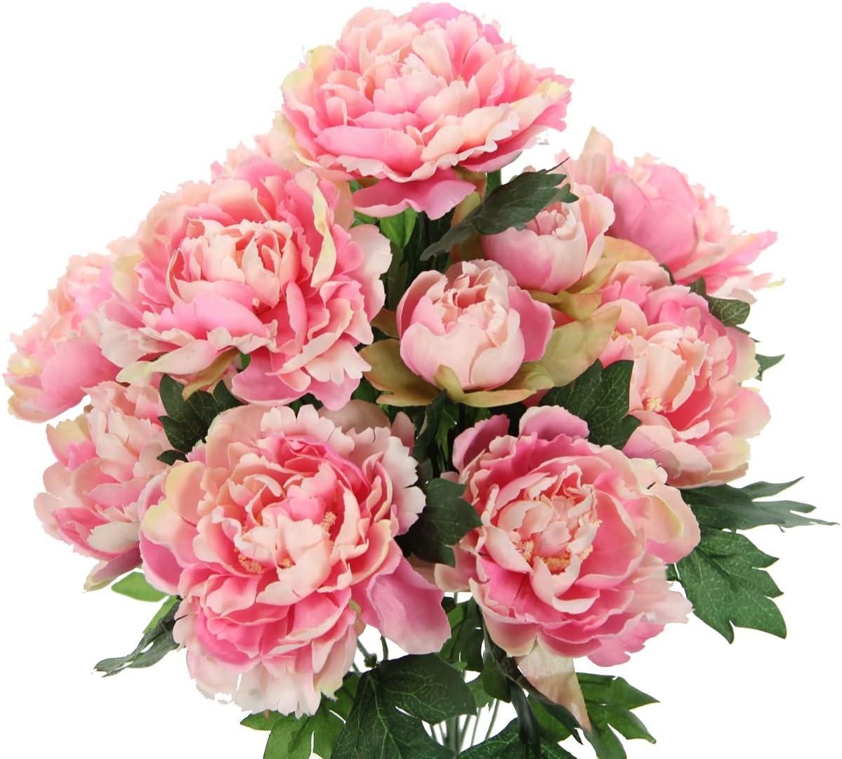 Pink Peony and Orchid Artificial Floral Tabletop Centerpiece