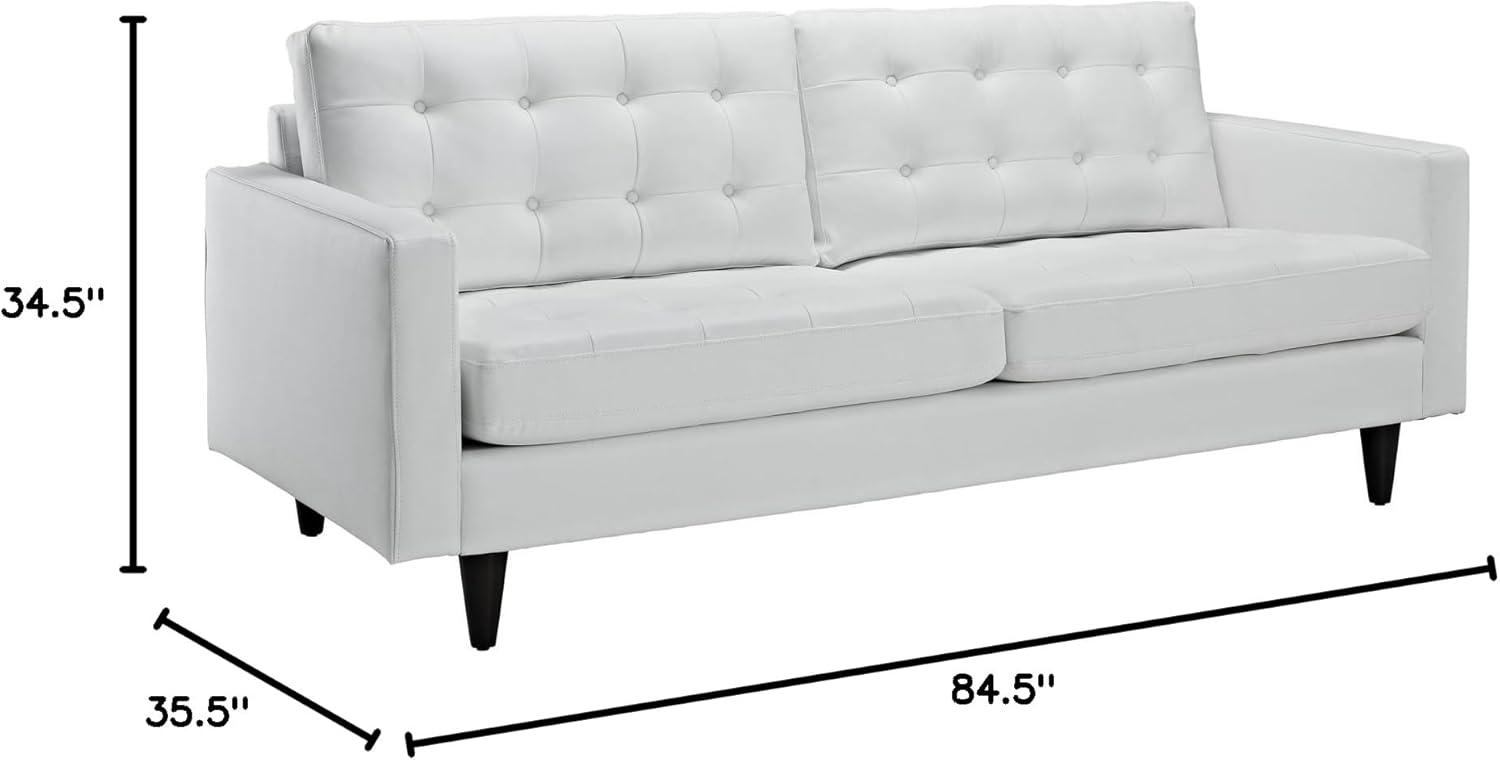 Modway Carson Carrington Eggedal Tufted Bonded Leather Sofa