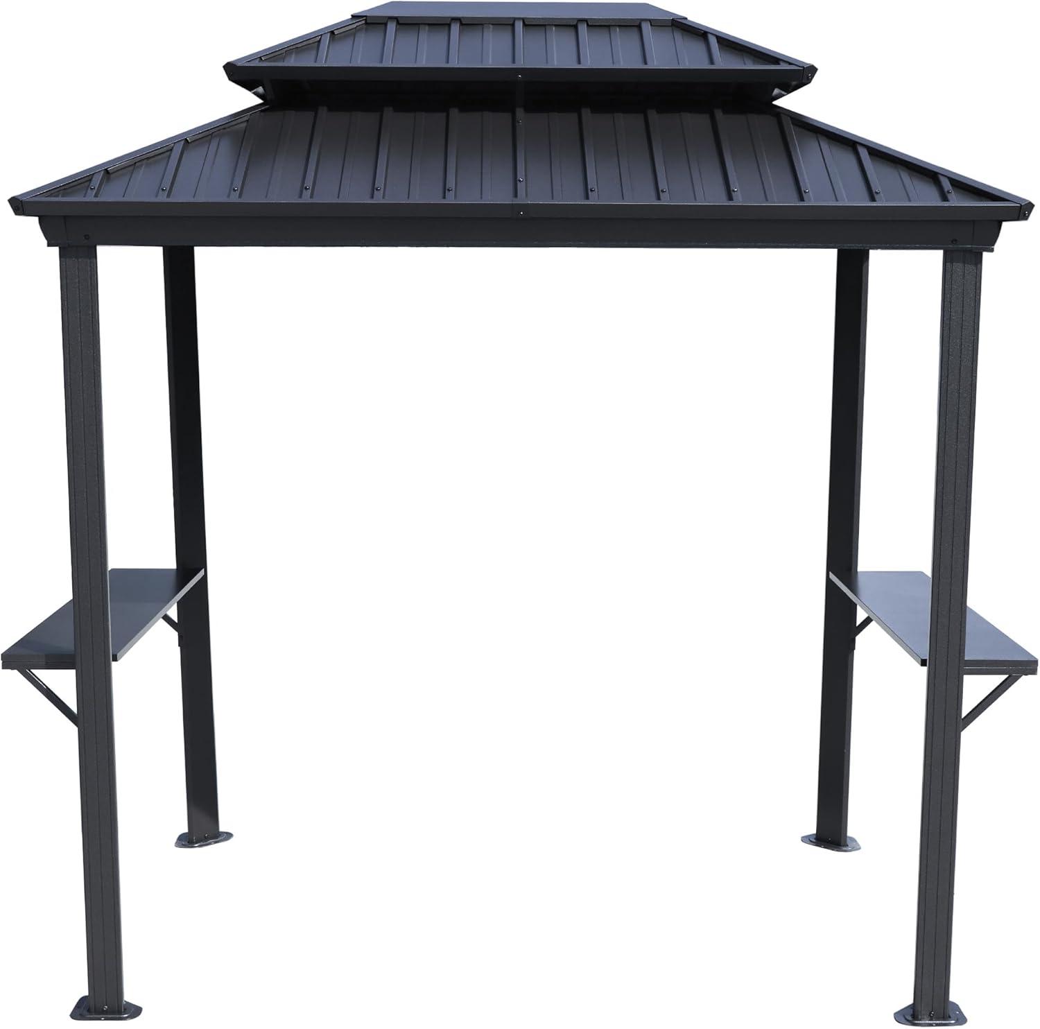 Kozyard 6 Bbq Hardtop Grill Gazebo, Outdoor Barbecue Gazebo With Double Galvanized Metal Roof