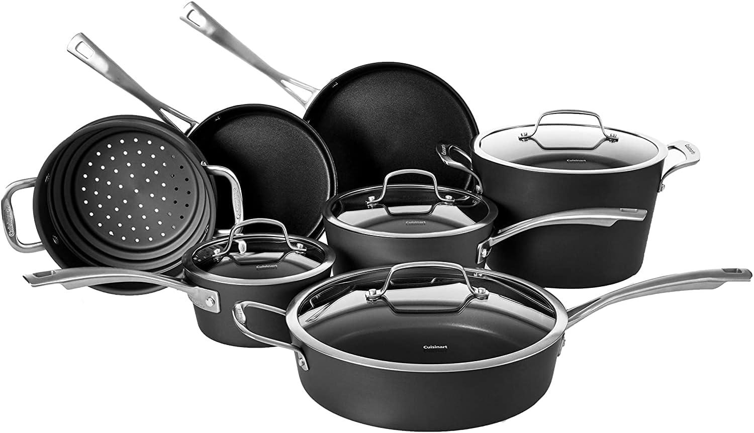 Black Hard Anodized Non-Stick 11-Piece Cookware Set