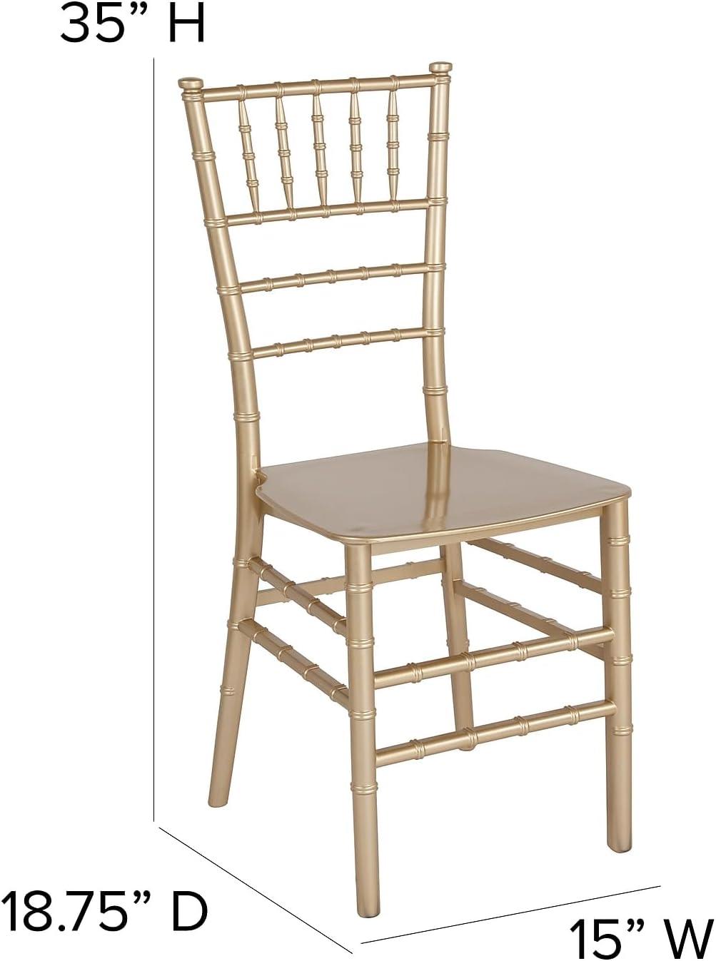 Elegant Gold Resin Chiavari Stackable Chair for Events