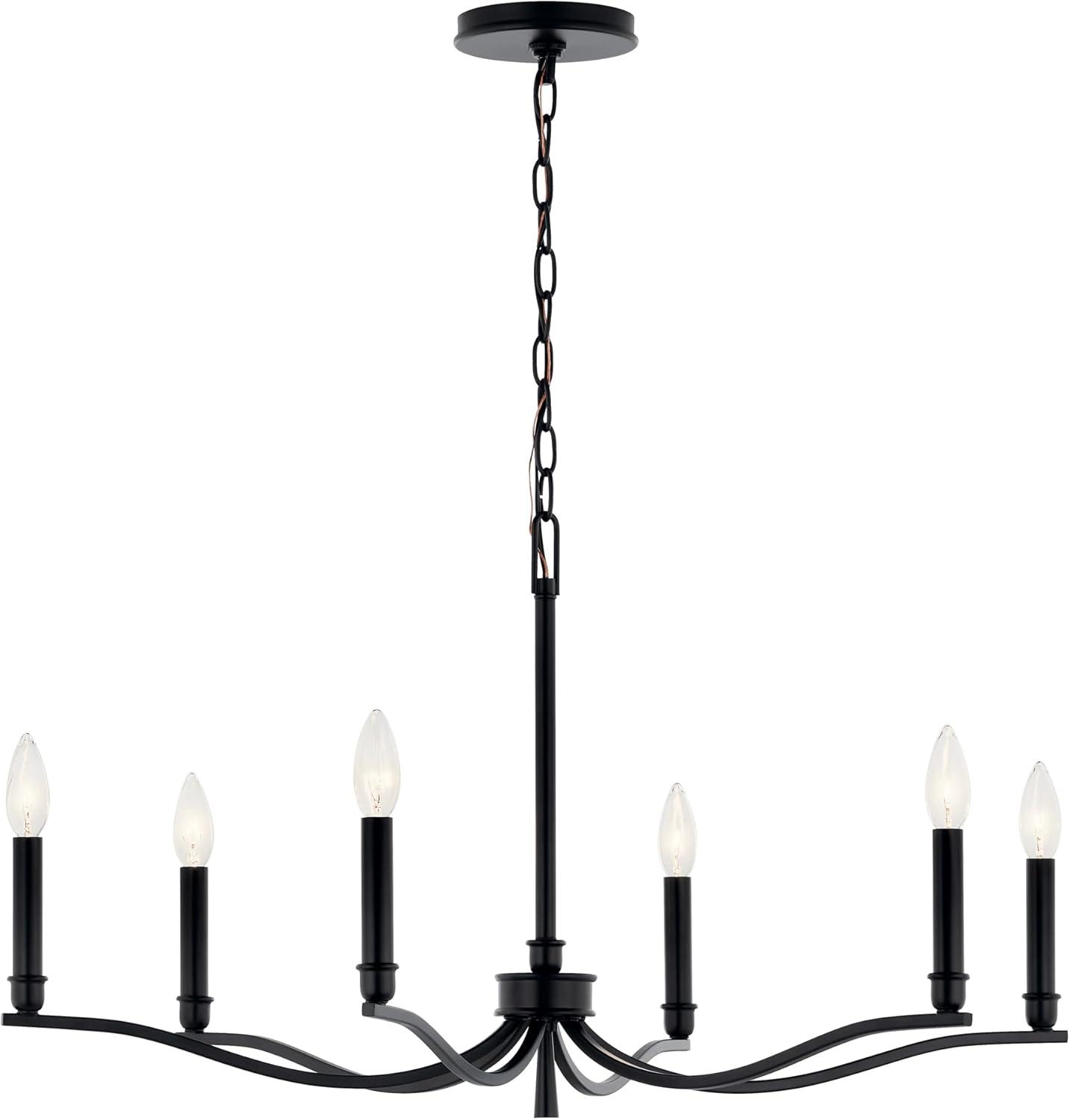 Kichler 52695 Malene 6 Light 32" Wide Taper Candle Style Chandelier - Black