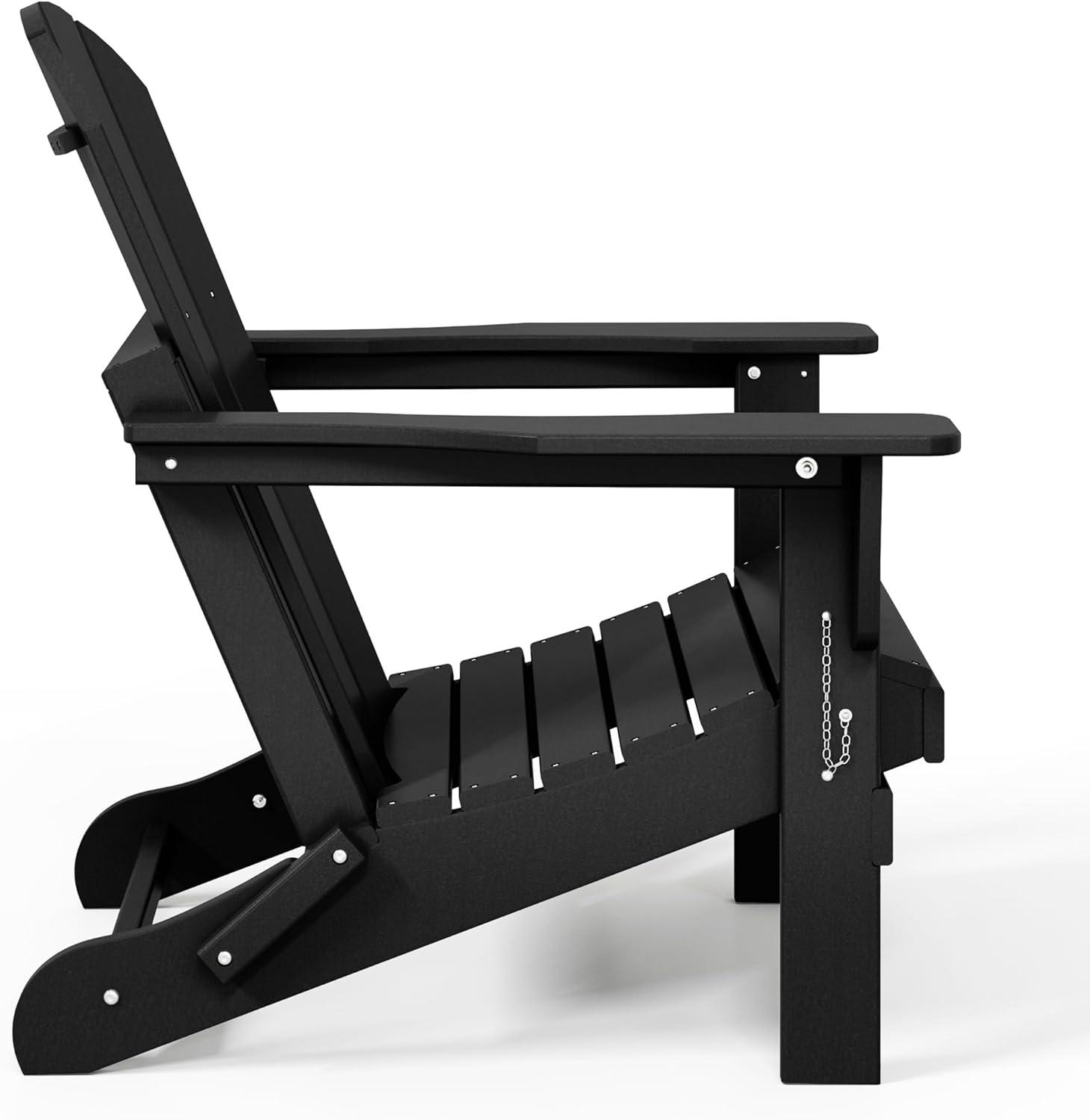 Westin Outdoor Braxton Folding Plastic Adirondack Chair - Black (Set of 2)