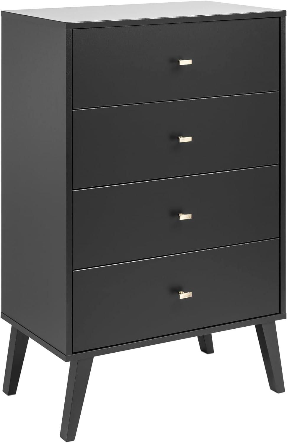 Milo Mid Century Modern 4 Drawer Chest Cherry - Prepac: Sleek Bedroom Storage Solution