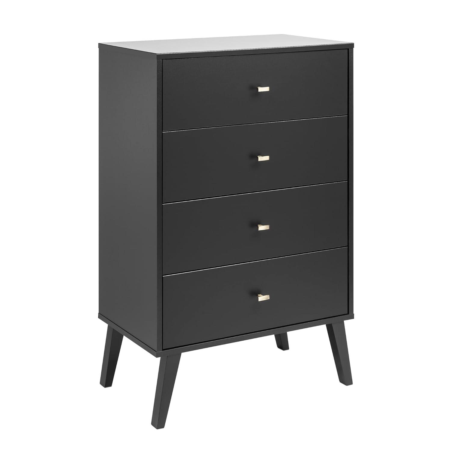 Milo Mid Century Modern 4 Drawer Chest Cherry - Prepac: Sleek Bedroom Storage Solution