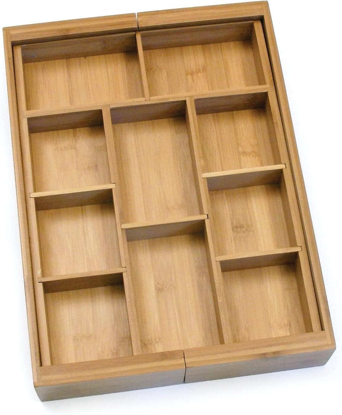 Bamboo Expandable Organizer With Removable Dividers