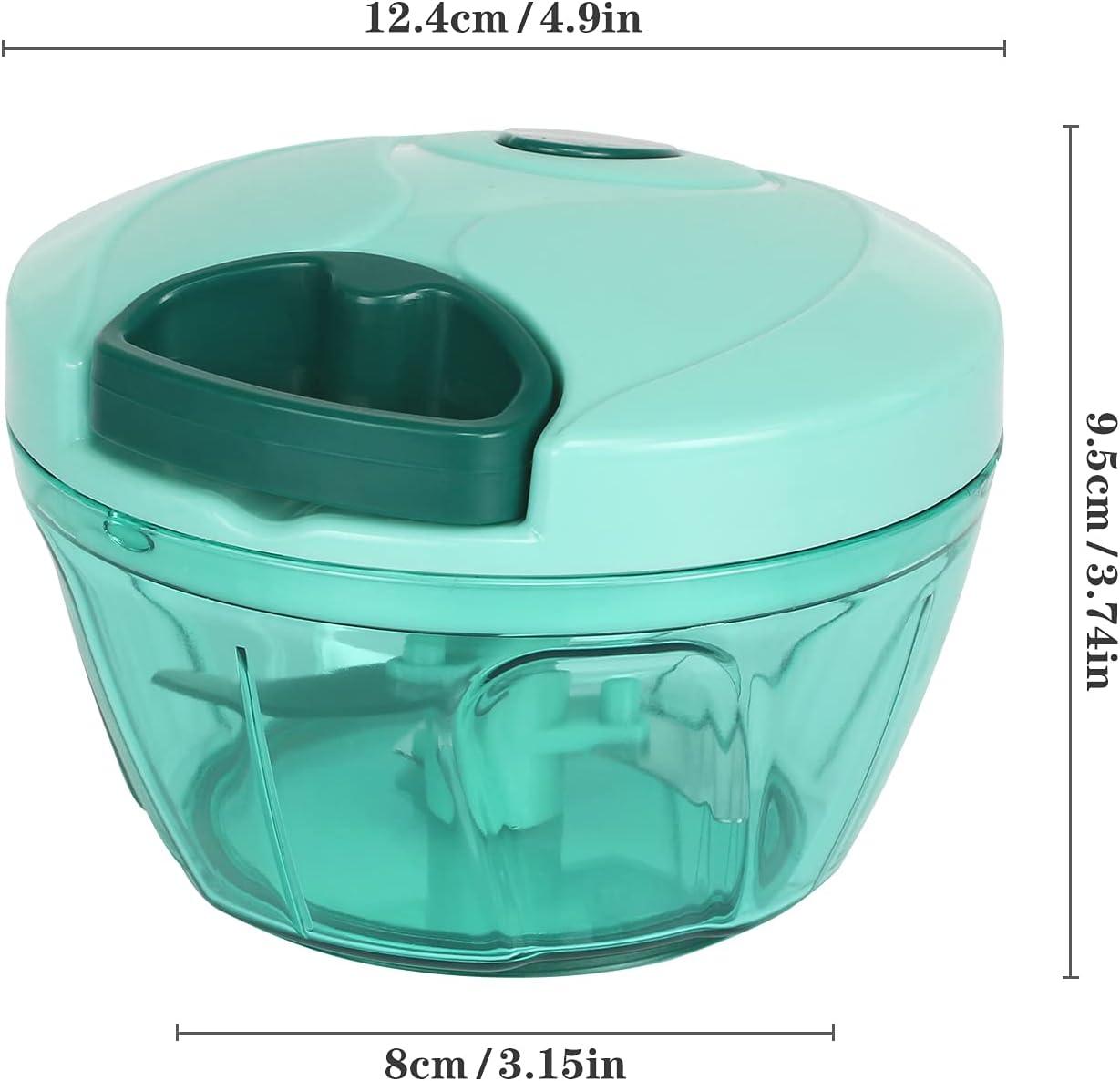 Blue BPA-Free Manual Food Chopper with Stainless Steel Blades